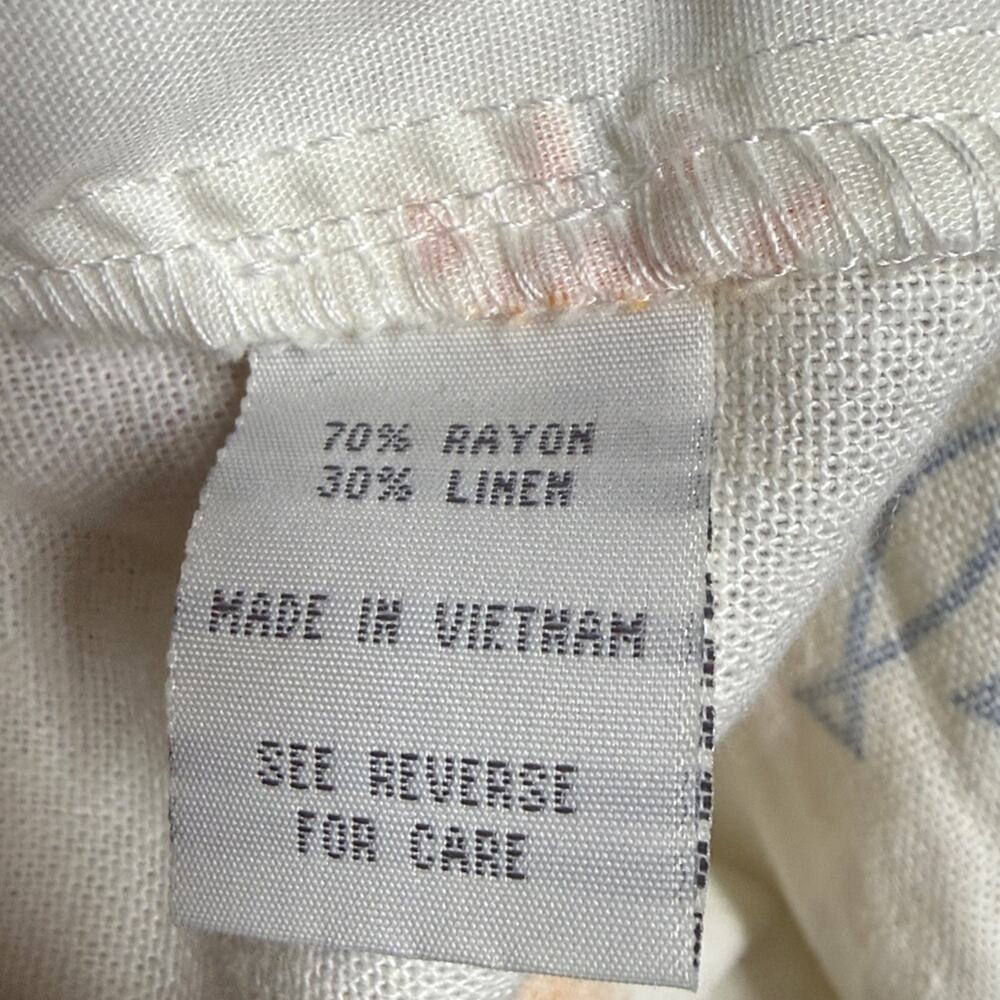 Cali 1850 Linen Pull-on Beach Seaside Print Pants Med - Picture 9 of 9
